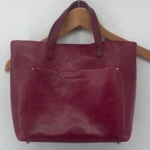 Portland Leather Mini Crossbody Tote in Berry Good A14